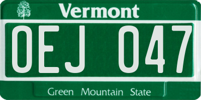 VT license plate OEJ047