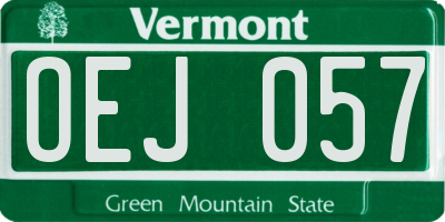 VT license plate OEJ057