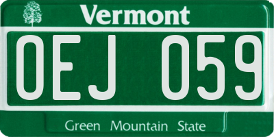 VT license plate OEJ059