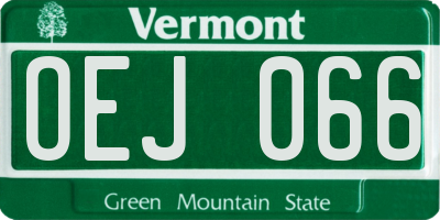VT license plate OEJ066