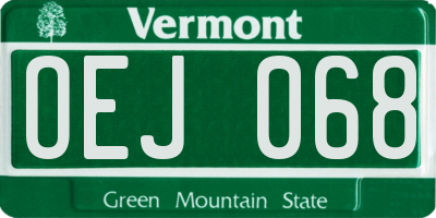 VT license plate OEJ068