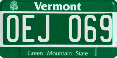 VT license plate OEJ069