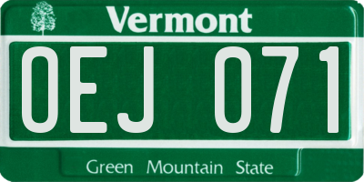 VT license plate OEJ071