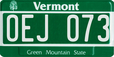 VT license plate OEJ073