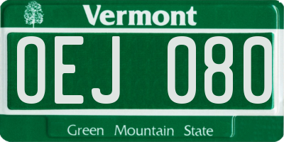VT license plate OEJ080