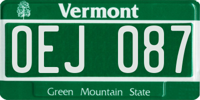 VT license plate OEJ087