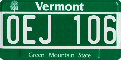 VT license plate OEJ106
