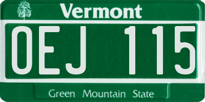 VT license plate OEJ115