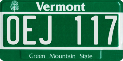 VT license plate OEJ117