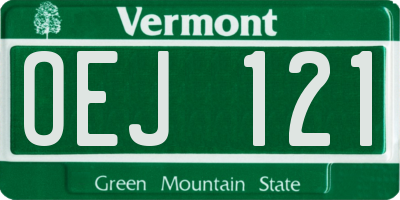 VT license plate OEJ121