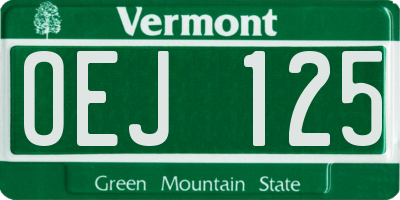 VT license plate OEJ125