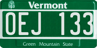 VT license plate OEJ133