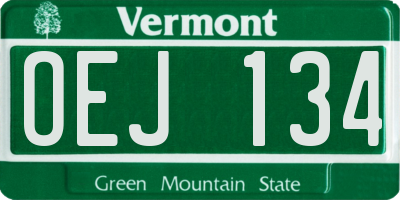 VT license plate OEJ134