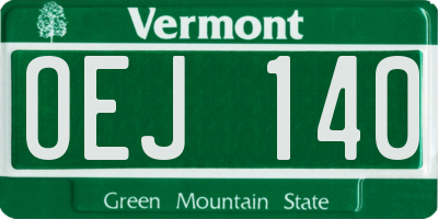 VT license plate OEJ140