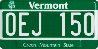 VT license plate OEJ150