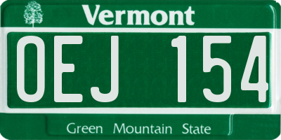 VT license plate OEJ154