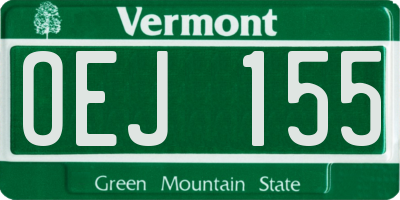 VT license plate OEJ155