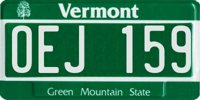 VT license plate OEJ159