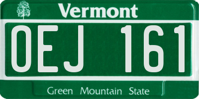 VT license plate OEJ161