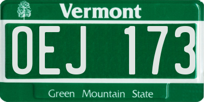 VT license plate OEJ173