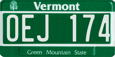 VT license plate OEJ174