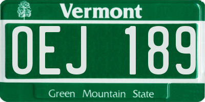 VT license plate OEJ189