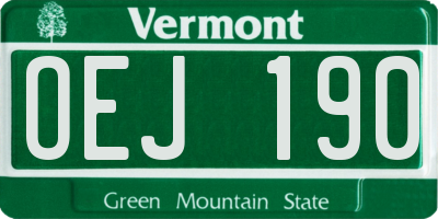 VT license plate OEJ190