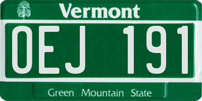 VT license plate OEJ191
