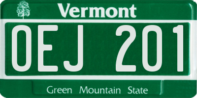 VT license plate OEJ201