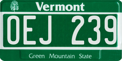 VT license plate OEJ239