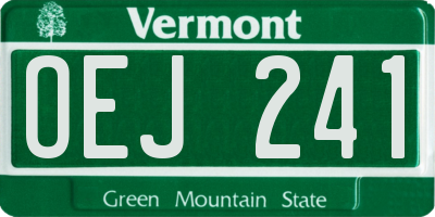 VT license plate OEJ241