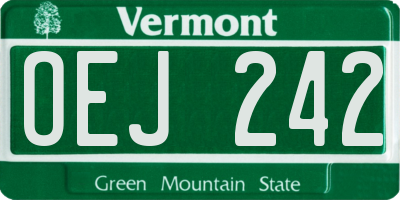 VT license plate OEJ242
