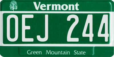 VT license plate OEJ244