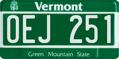 VT license plate OEJ251