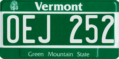VT license plate OEJ252