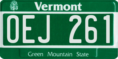 VT license plate OEJ261