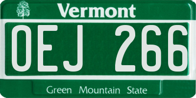 VT license plate OEJ266