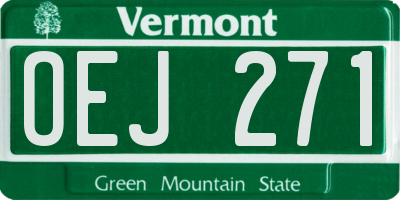 VT license plate OEJ271