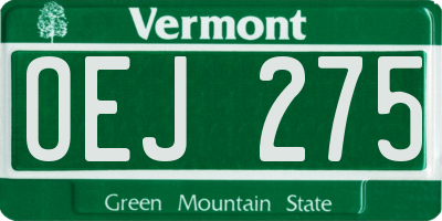 VT license plate OEJ275