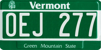 VT license plate OEJ277