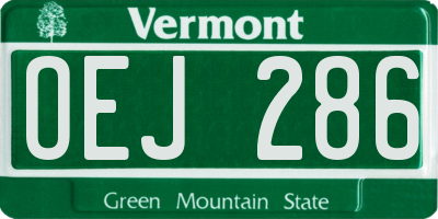 VT license plate OEJ286
