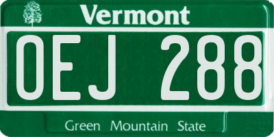 VT license plate OEJ288