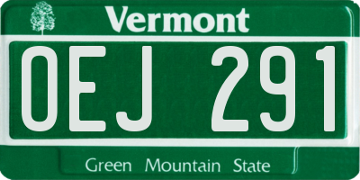 VT license plate OEJ291