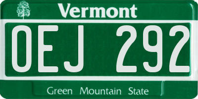 VT license plate OEJ292