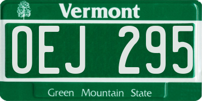 VT license plate OEJ295