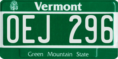 VT license plate OEJ296