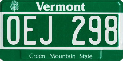 VT license plate OEJ298