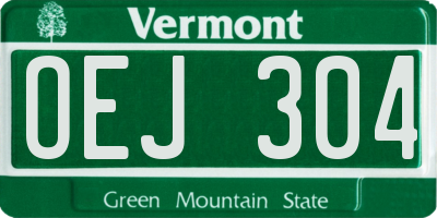 VT license plate OEJ304
