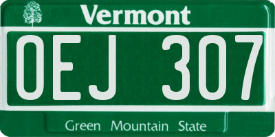 VT license plate OEJ307