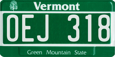 VT license plate OEJ318